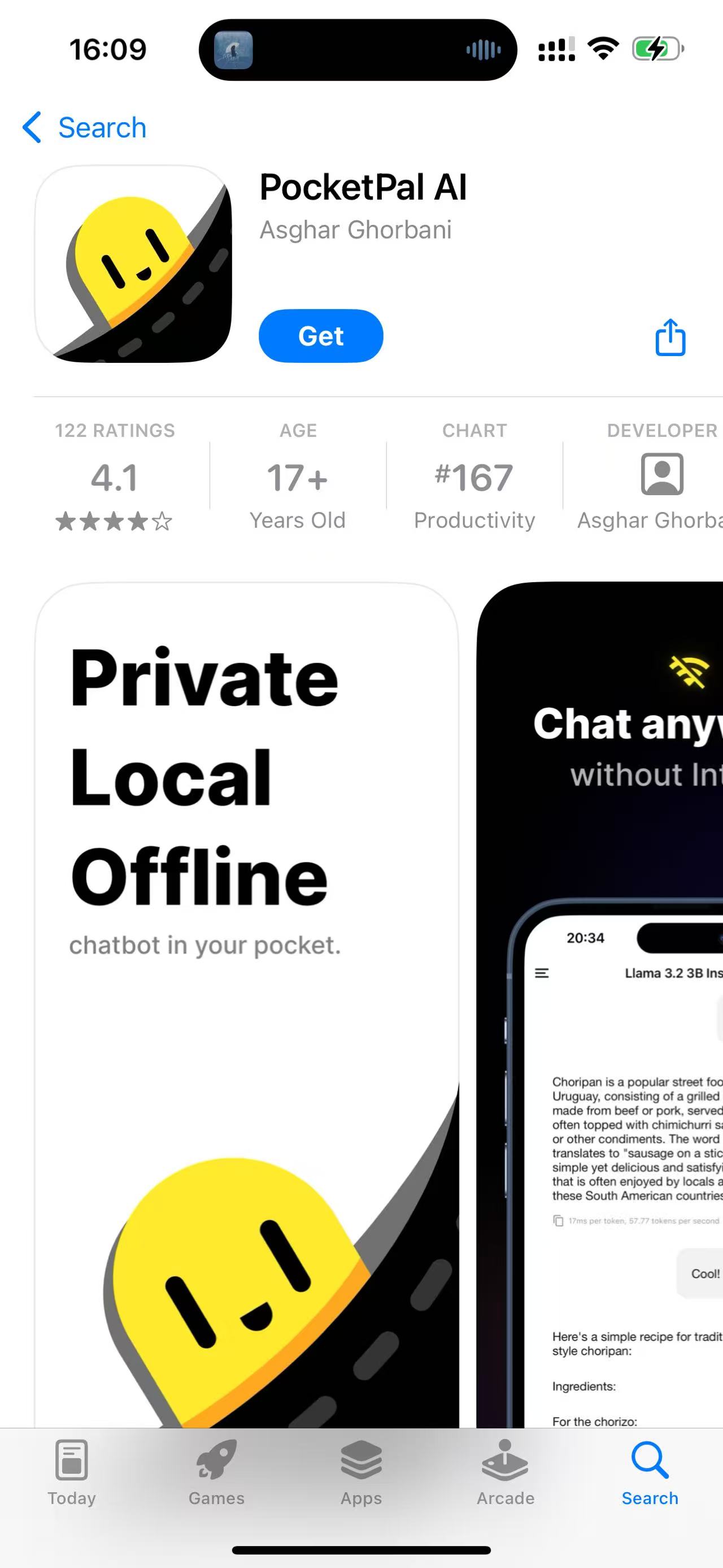 App Store 搜索"PocketPal AI",开源免费,私密本地离线